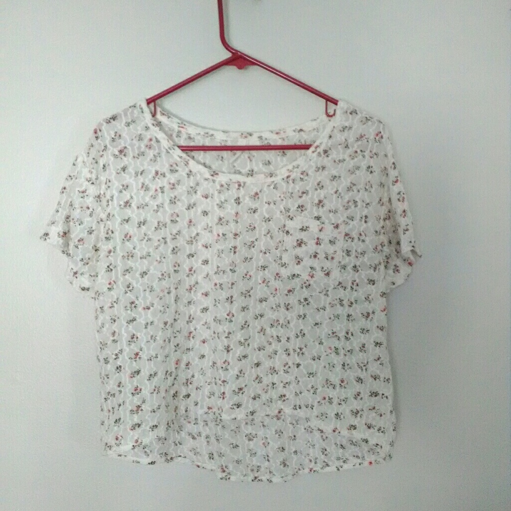 Floral embroidered crop top